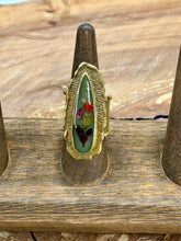 70s inspired Dried Flower Rings - boho - hippie - Statement Ring- Raw Brass