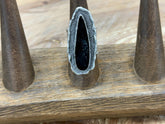 Specular Hematite Statement Ring | Black Galaxy Resin Ring | Raw Stone Jewelry, Boho Witchy Ring