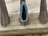 Specular Hematite Statement Ring | Black Galaxy Resin Ring | Raw Stone Jewelry, Boho Witchy Ring
