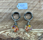 5/8" 16mm Floral Gauge Plug Tunnel Earrings - Multiple Options Real Dried Flowers, Screw Back Plugs,Nature-Inspired Stretched Ear Jewelry