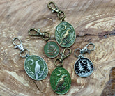Woodland Keychain | Raven, Forest & Fern Bag Charm | Cottagecore Zipper Pull