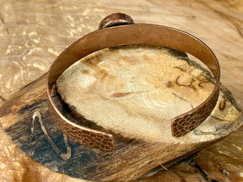 Rustic Botanical Copper Cuff Bracelet – Handmade Nature Jewelry