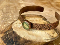 Rustic Botanical Copper Cuff Bracelet – Handmade Nature Jewelry