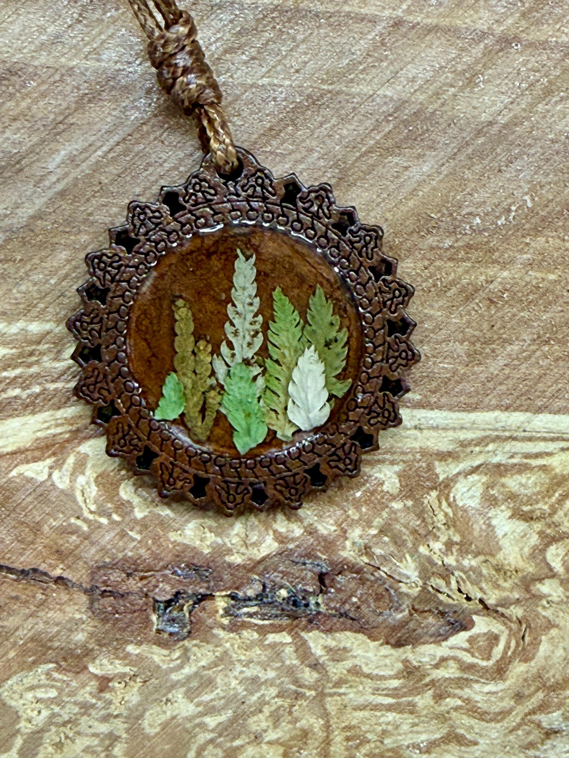 Gender Neutral Botanical Mandala Resin Necklace  Real Wildflower  Nature-Inspired Resin Pendant, Boho Earthy Jewelry